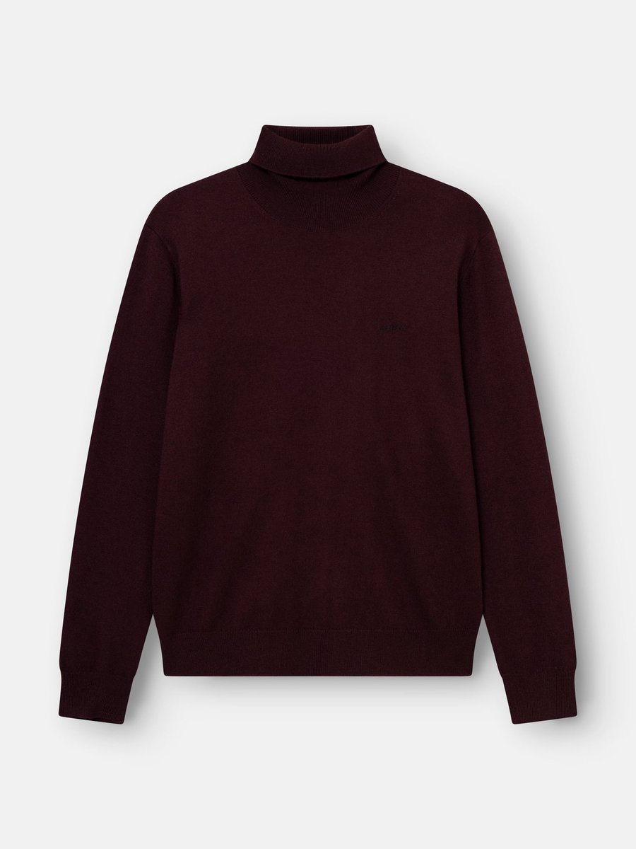 Antwrp trui bordeaux met rolkraag en klein geborduurd logo voor heren - XXL (44)