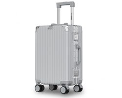 TRVLMORE Premium Handbagage Koffer - 54 × 35 × 22 cm - Spinnerwielen 360° - Dubbel TSA-cijferslot - Polycarbonaat - Ritsvrij - 40 Liter - Zilver