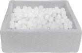 Zachte Jersey baby kinderen Ballenbak met 300 ballen, 90x90 cm - Witte