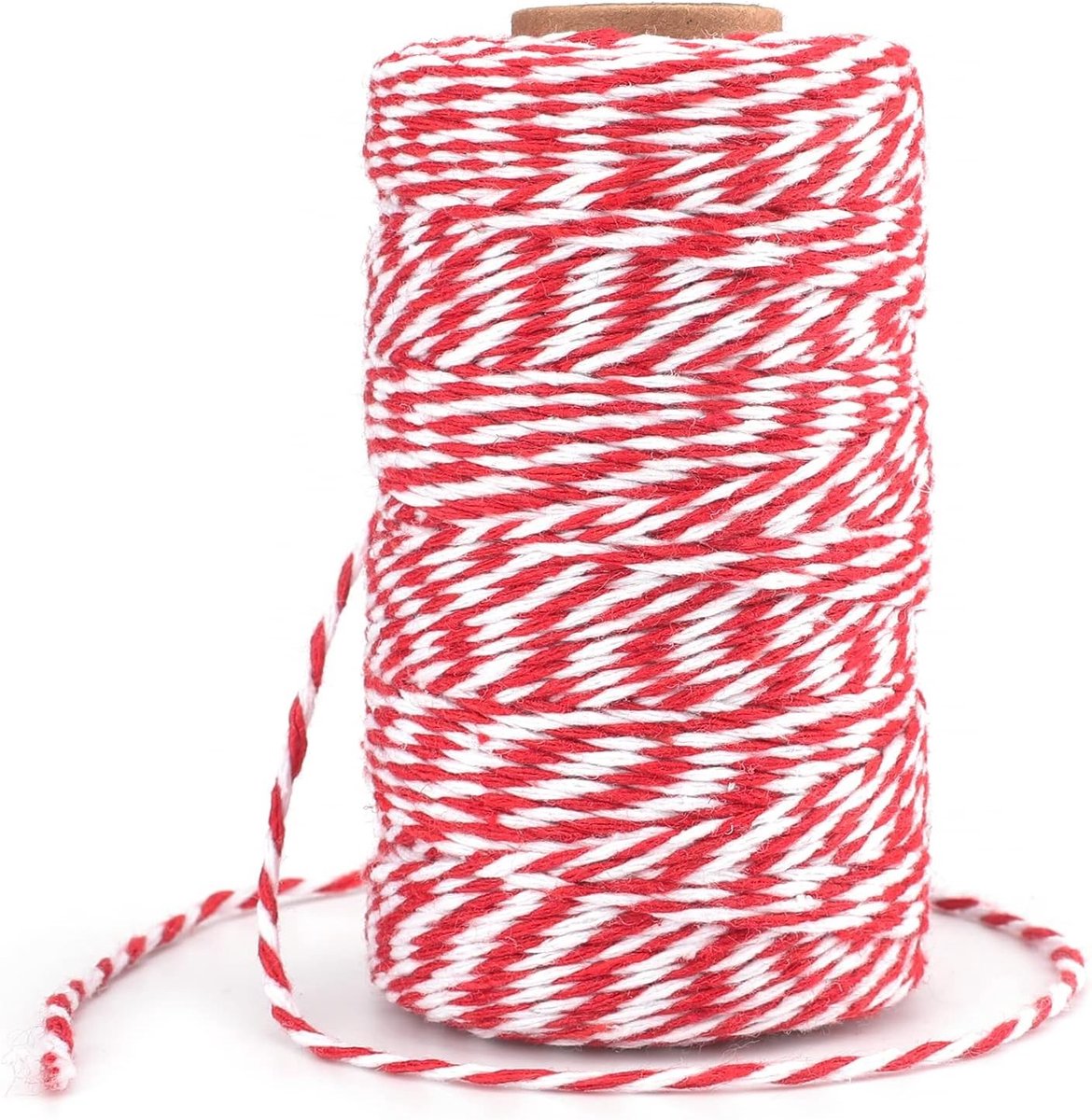 Katoenen Touw voor Feestelijke Verpakkingen en Kerstdecoratie, 2mm Dikte, 100m Lang, Ideaal voor DIY Projecten en Ambachten