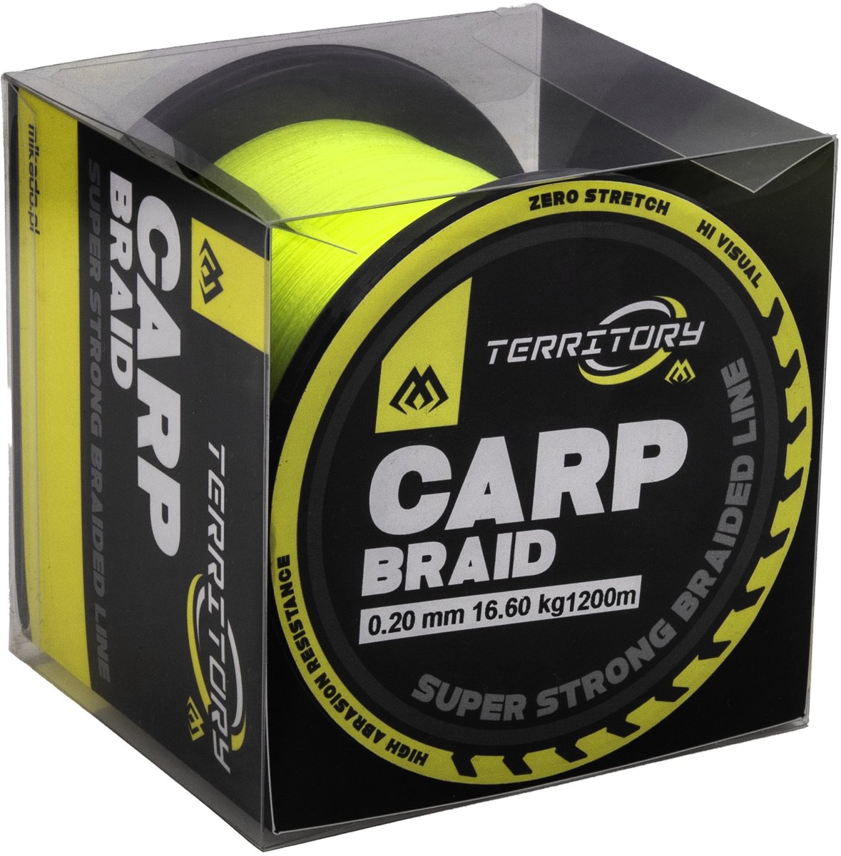 Karper Gevlochten Vislijn 0,18 mm – 14,4 kg – 1200 m – Fluo Geel – Mikado