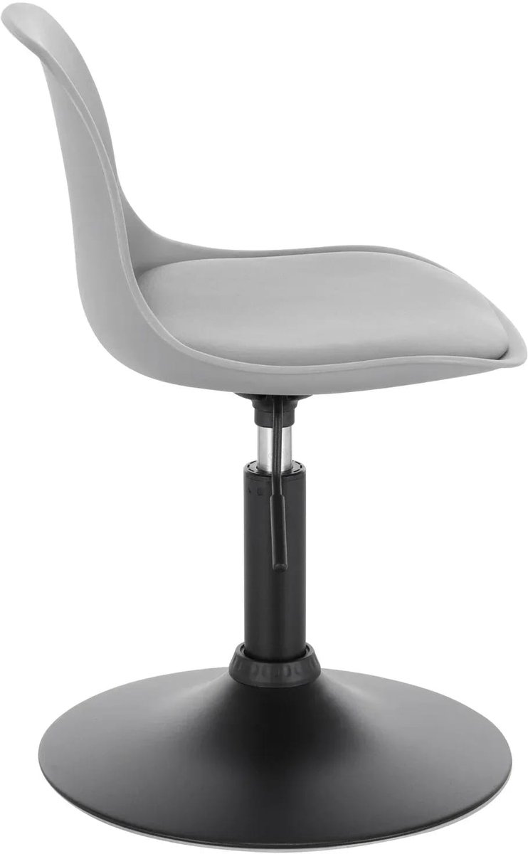 Klarven Barkruk Grijs - Met Rugleuning en Ergonomisch Zitvlak - In Hoogte Verstelbaar, 360 Graden Draaibaar, Belastbaar Tot 120 kg - B 41 x H 59,5-71 x D 39 cm