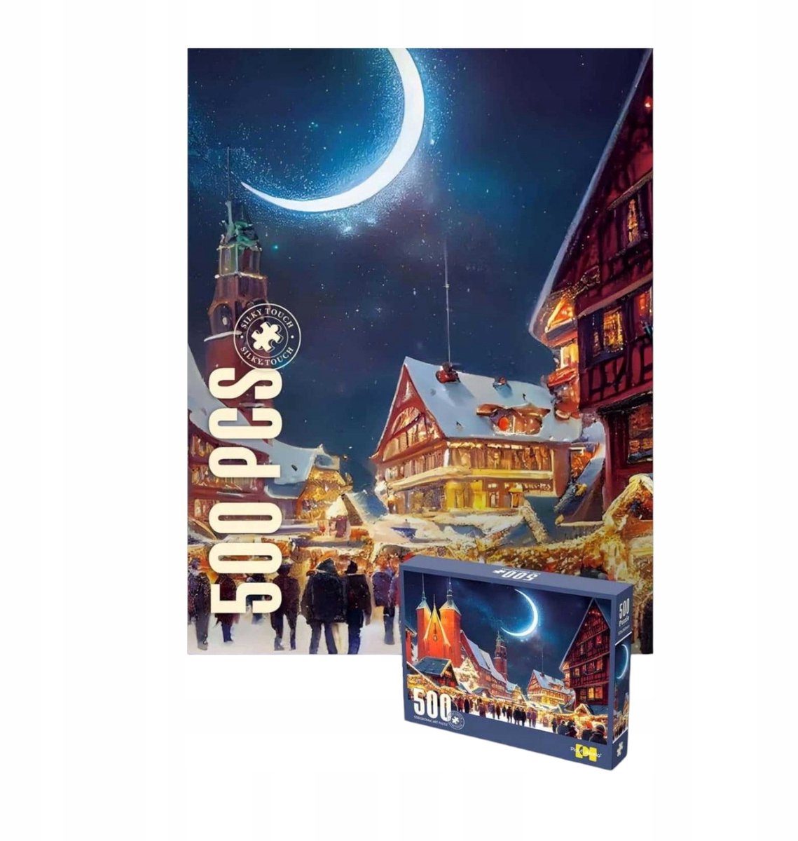 Kerststad Maan Puzzel 500 Stukjes - 12+ Jaar