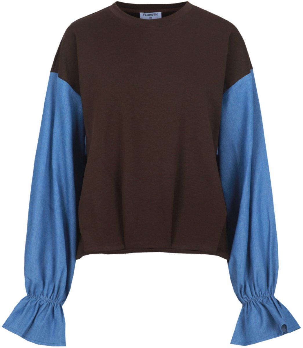 Fluresk Trui Eli Sweater 26nqf14 514 Dark Chocolate Dames Maat - W34