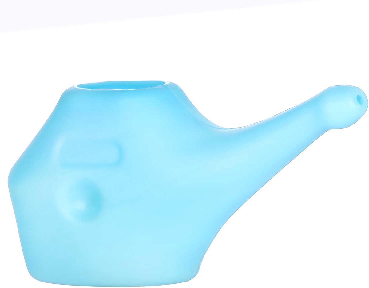 Traveller's Plastic Neti Pot voor neusreiniging - hemelsblauw, inclusief 5 Neti zoutzakjes & reinigingsborstel, sinus - ShopVlot