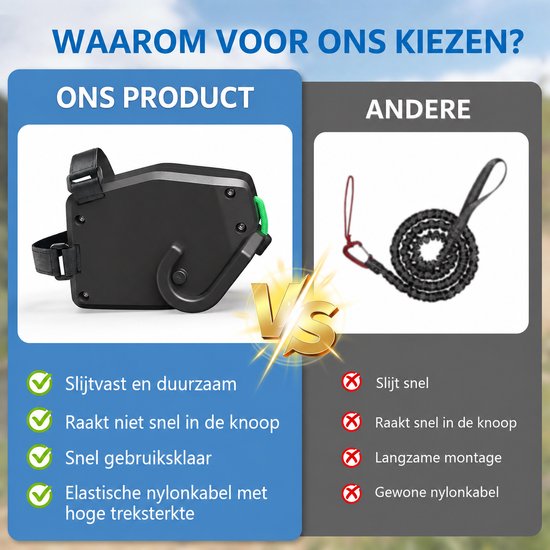 Fietstouw voor Kinderen - Fiets Sleepkabel voor Kinderen 2,5 m - Kinderfiets Sleeptouw van Nylon tot 90 kg - Tractietouw en Fiets Trekkabel met 2 Bevestigingsriemen - Sleeptouw voor Fiets, MTB en E-bike - Zwart — afbeelding 3