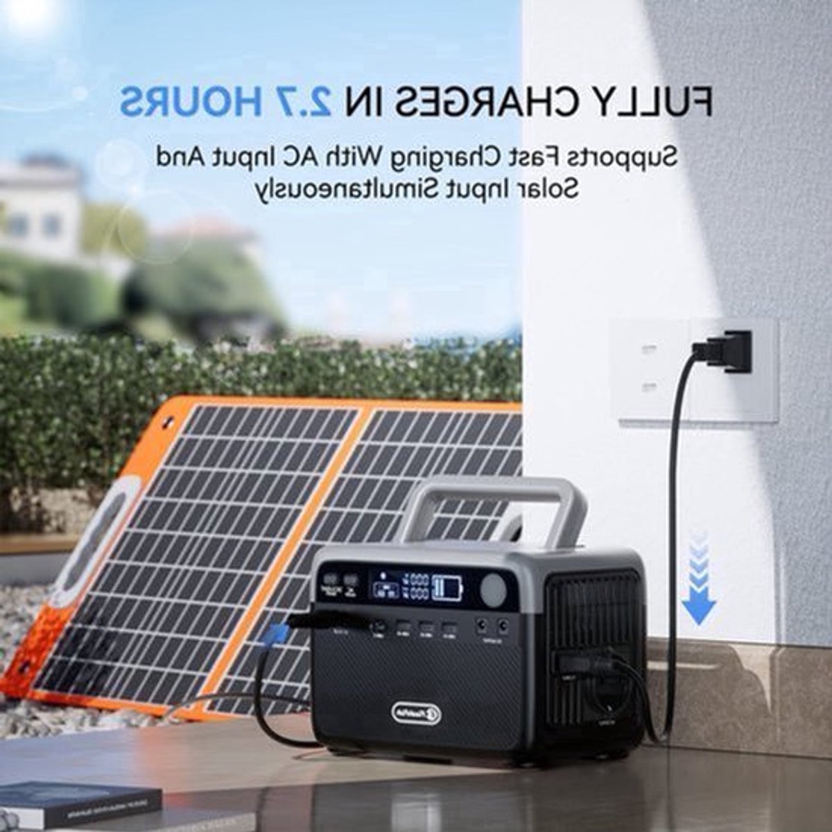 Powerstation – Draagbare Generator – Zonne-Energiecentrale – Accu Powerbank – Noodstroomvoorziening – 230.4wh LIFEPO4 Batterij – 300W Continu Vermogen, 600W Piekvermogen