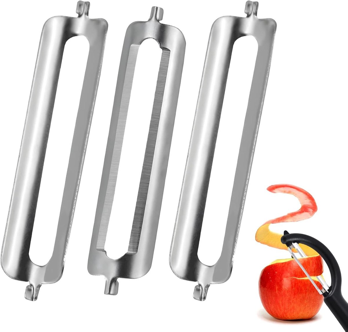 Set van 3 multifunctionele schilmesjes voor groenten, fruit en keukengebruik