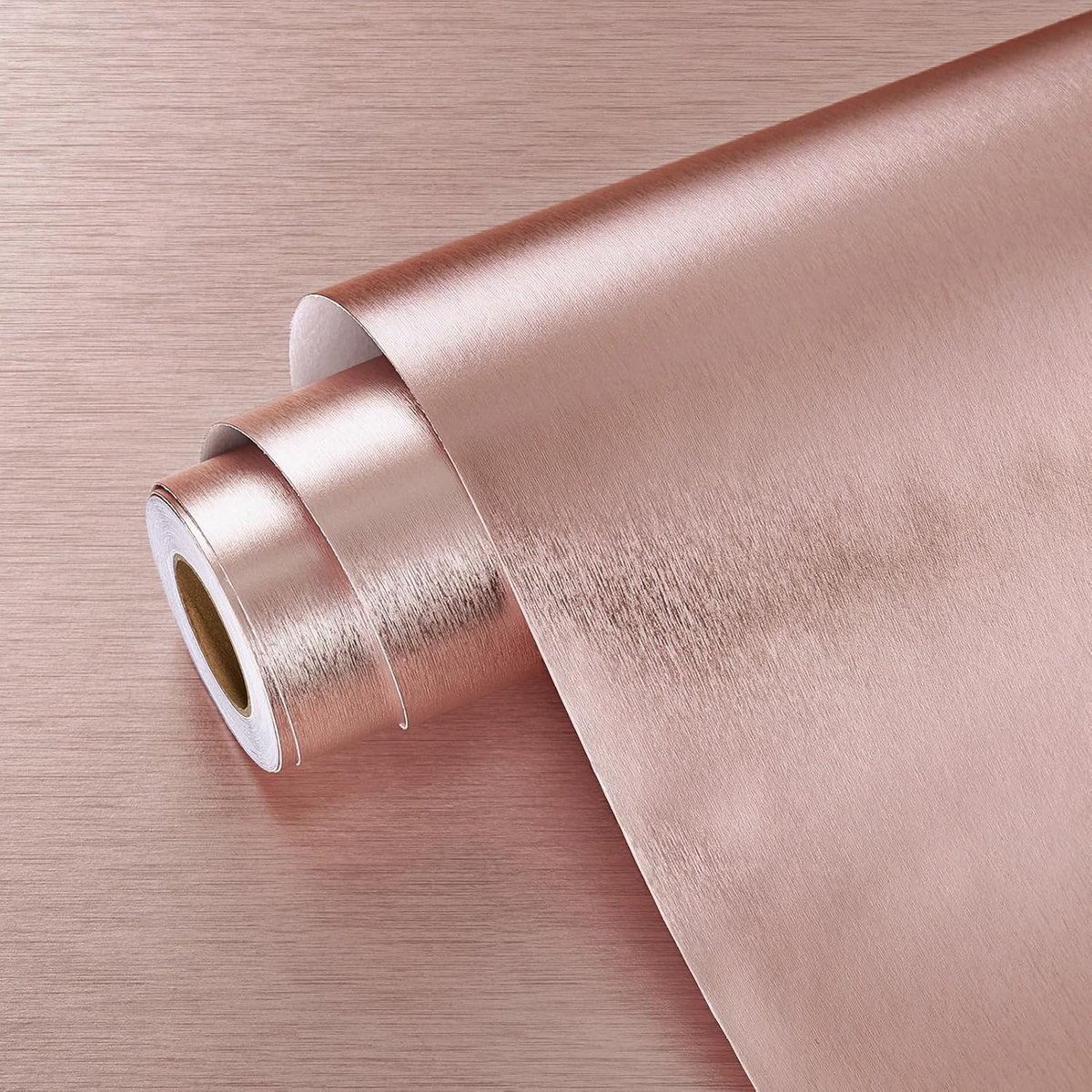 Zelfklevend Roze Gouden Behang voor Meubels - Vinyl Wrap voor Keukenkasten, Woonkamer en Werkbladen - Metalen Stijl, 40cm x 300cm, Perfect voor Interieurdecoratie en Vernieuwing