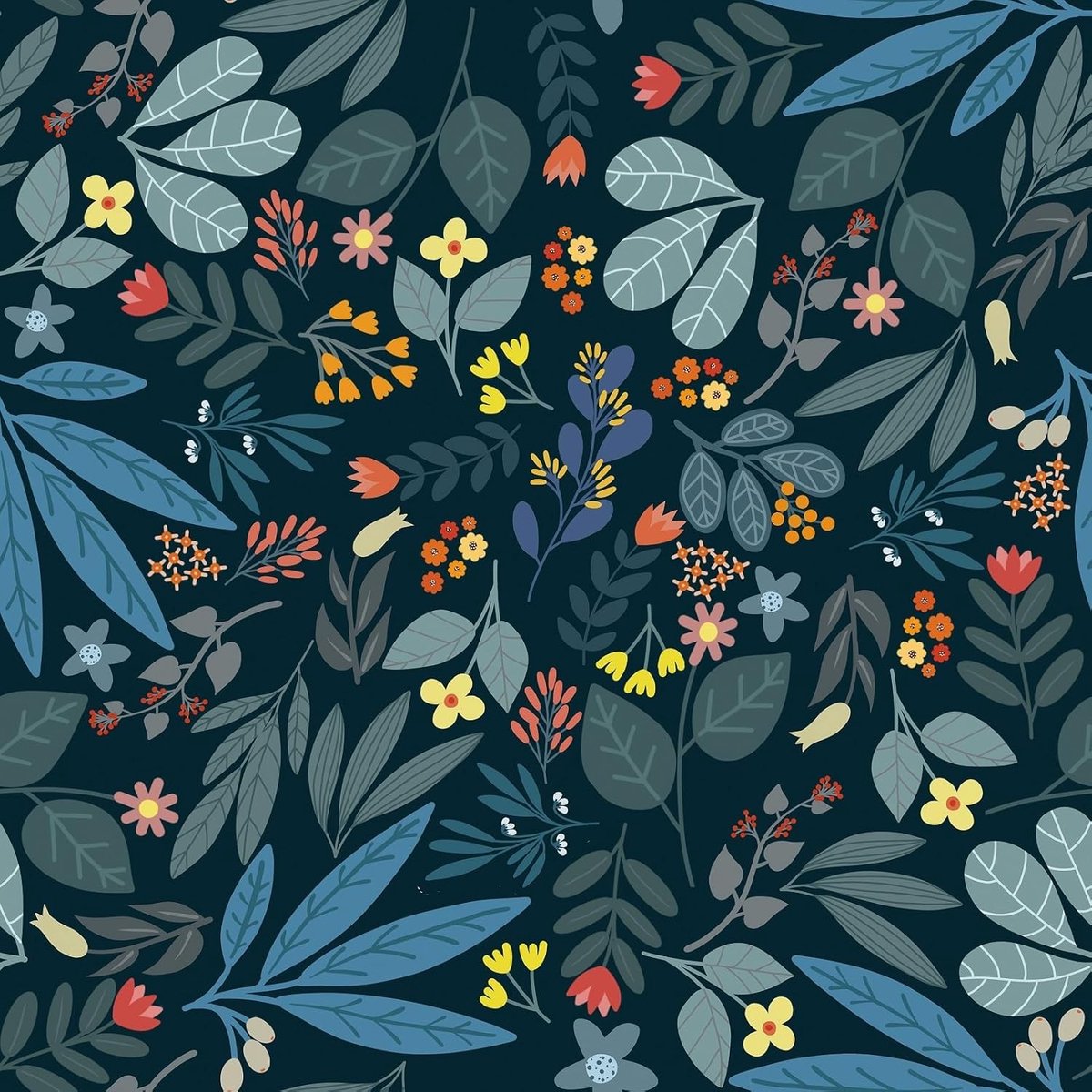 Vrolijke Bloemen en Jungle Behang voor Slaapkamer - Kleurrijk, Natuurthema, Interieurdecoratie