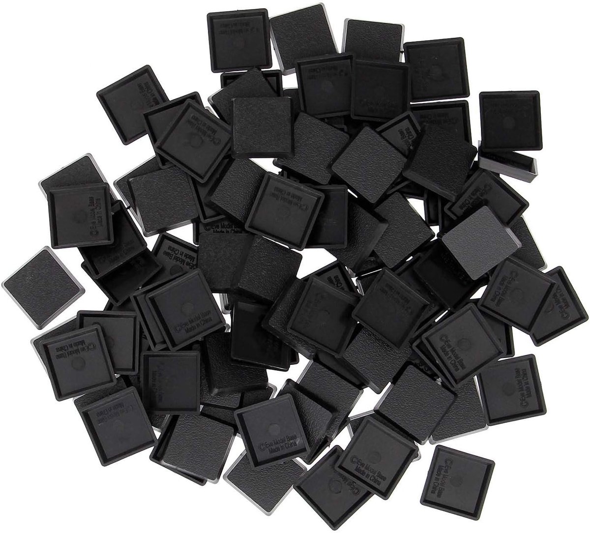 100 Stuks 25mm Vierkante Modelbases voor War Games en Tafelspellen - Zwart Plastic