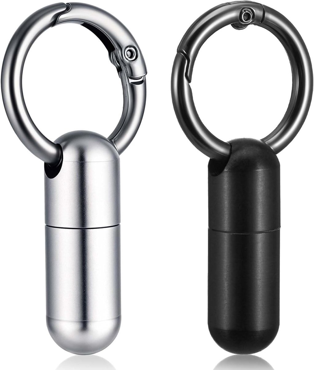 Compacte Pillendoos met Sleutelhanger en Waterdichte Container voor Reizen en Dagelijks Gebruik