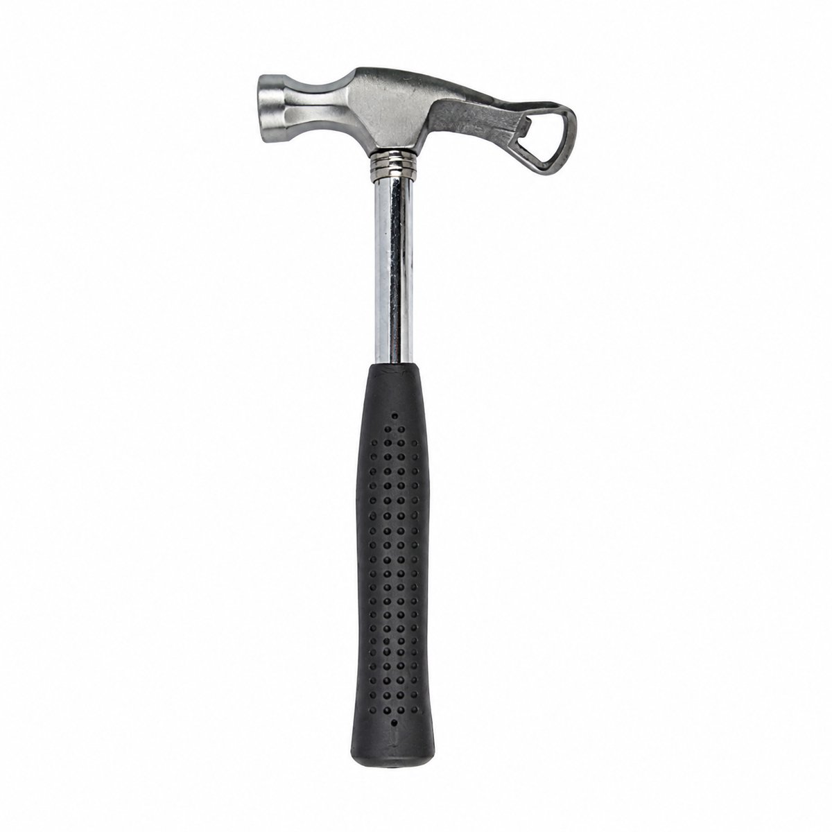 Bierhamer met flesopener - Compacte hamer - Zwart en zilver