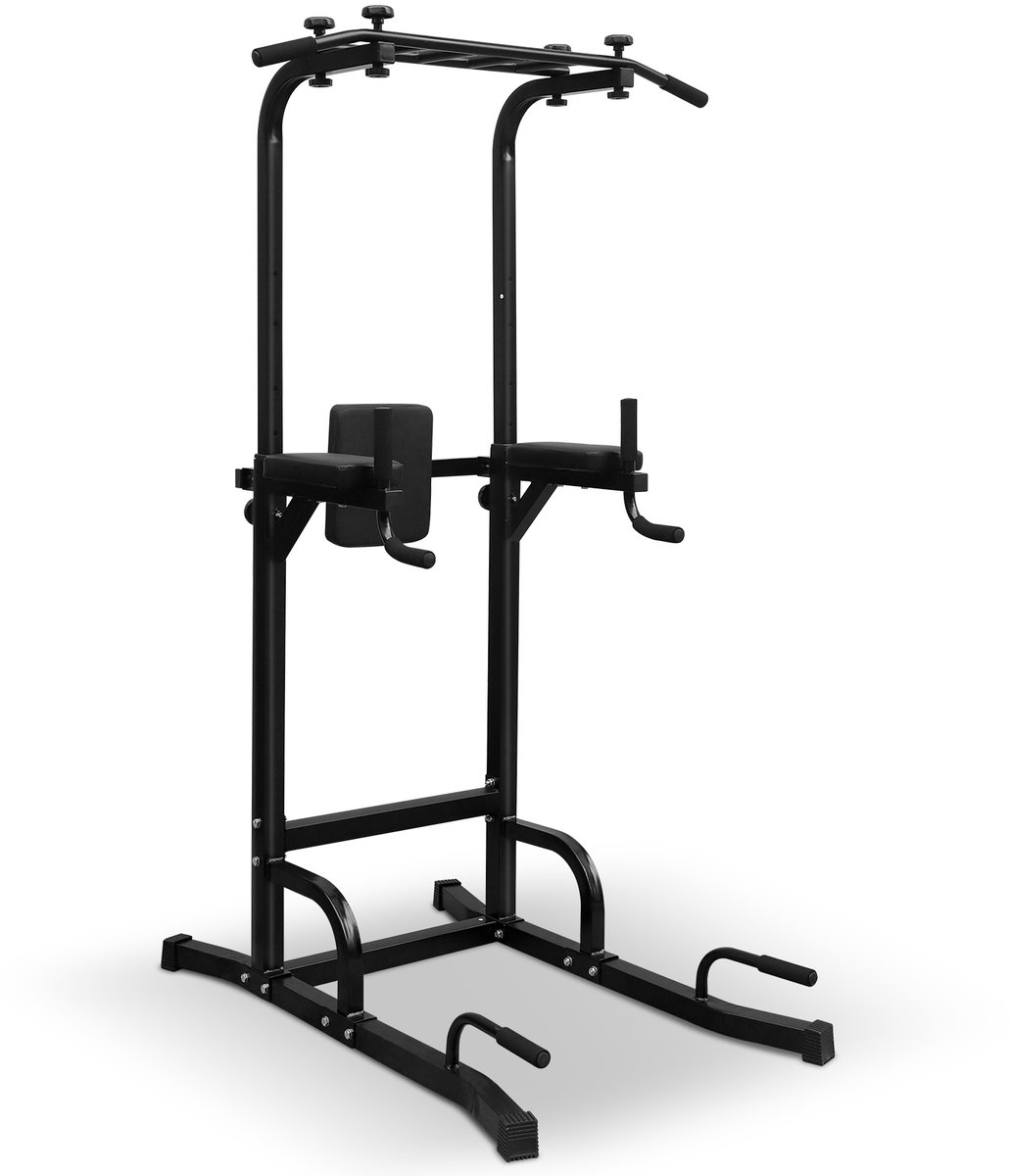 MODFU-Krachtstation-Verstelbaar-Pull Up Bar-Dip Station-Zwart-IJzer