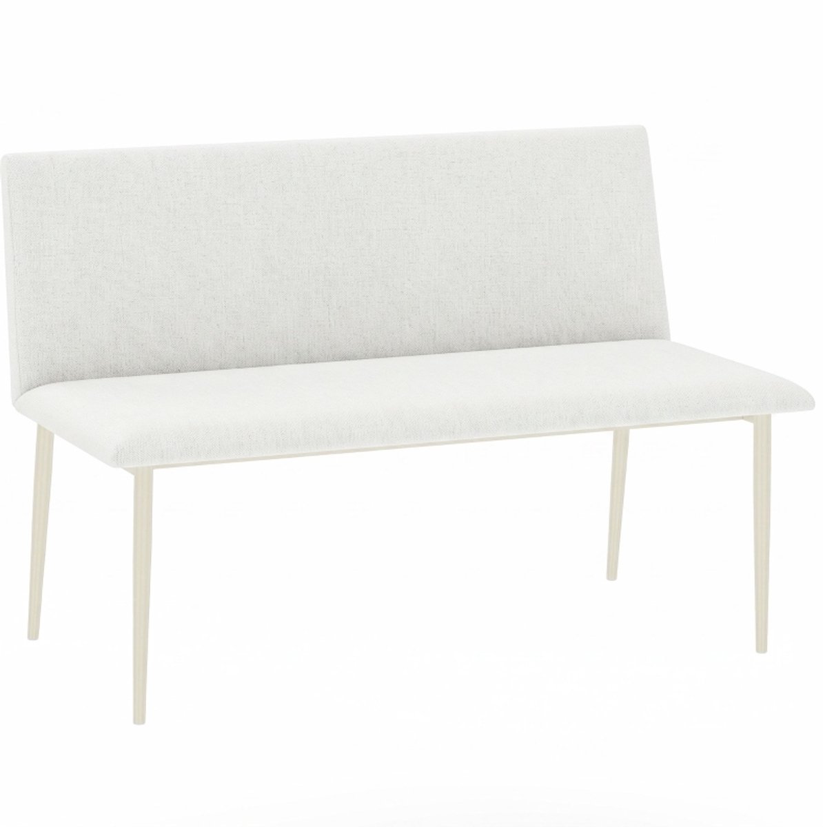 REDOM- Eetbank - Zonder armleuningen - Brede 2-zits zitting met rugleuning - Gepolsterde zit- en rugsteun - Polyester en metaal - Beige - 120 x 61,5 x 85 cm