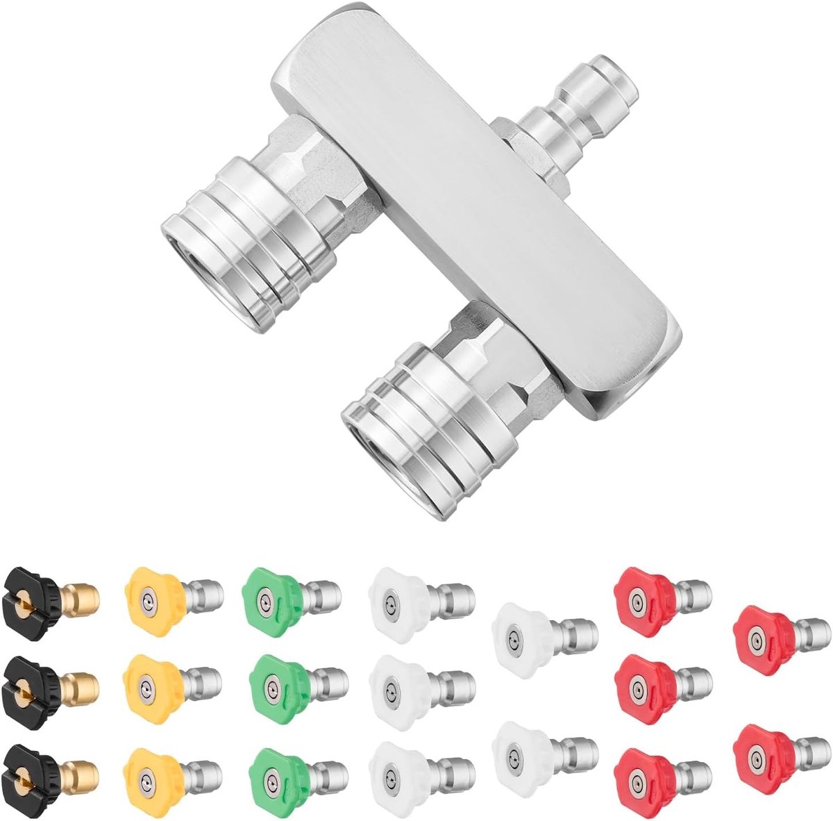 Snelkoppeling 1/4 inch voor hogedrukreiniger met diverse sproeiers en accessoires voor optimale reiniging