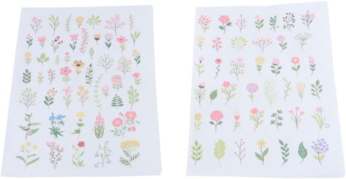 Wateroplosbare Borduurpatches en Stabilizers voor Borduren, Voorafgedrukte Bloemenpatronen en Stick en Stitch Overdrachtspapier voor Naaiwerk