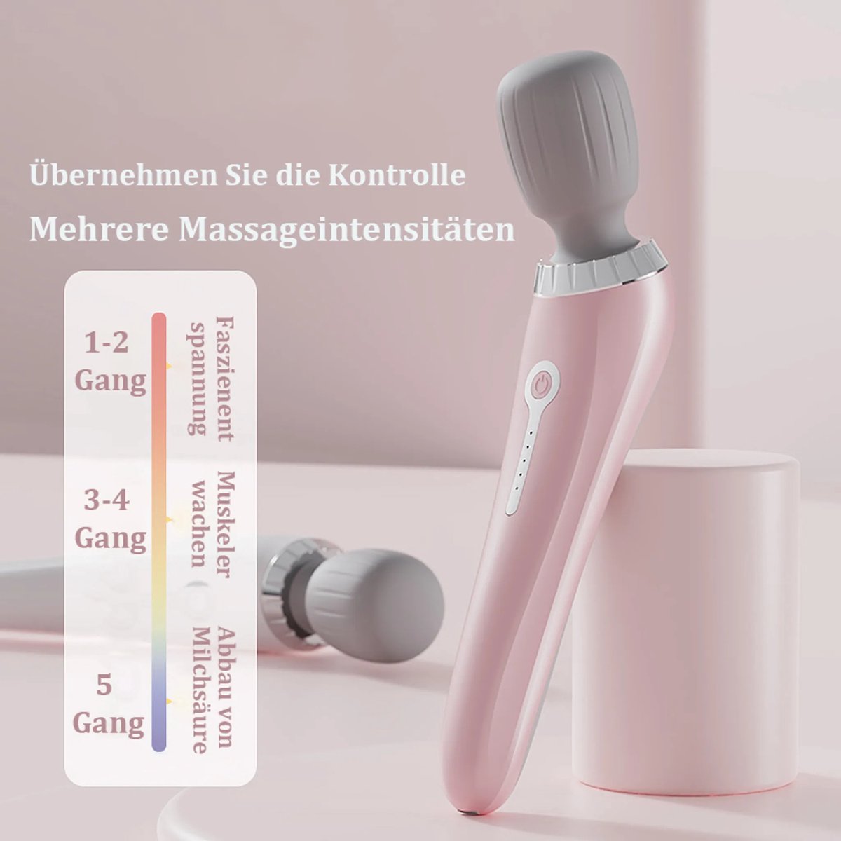 Mini massageapparaat voor rug, nek en schouders, draagbaar massageapparaat voor vrouwen, roze.