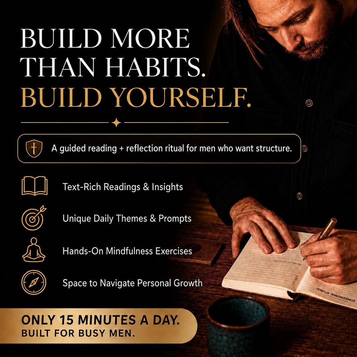 The Vibe Journal Voor Mannen (Engelse Versie): 13-Weeken Begeleid Mindfulnessdagboek - ShopVlot