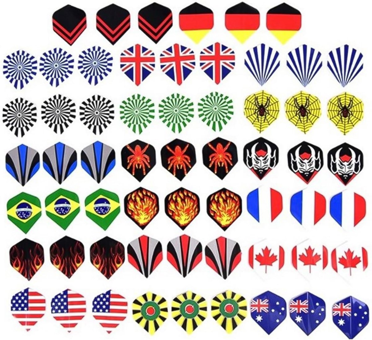 60 Stuks Dart Wings - Standaard Dart Vleugels, Duurzame PET Vervangingen, Perfecte Accessoires voor Dart Spellen en Competities