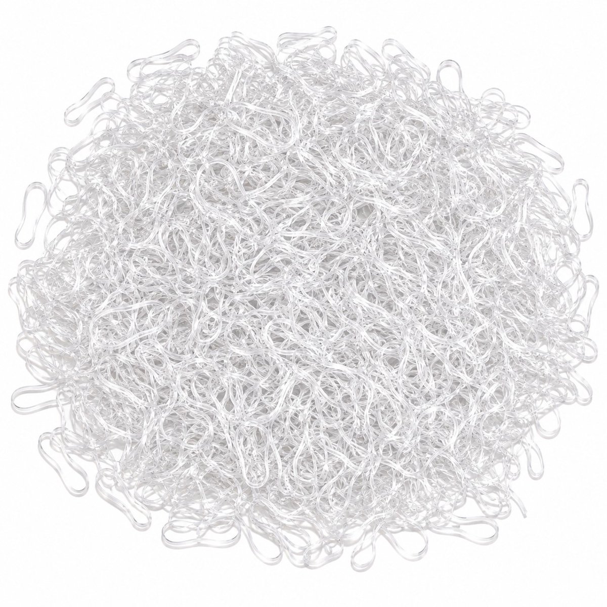 Fako Fashion - 500x Gekleurde Maxi Elastiekjes Transparant - Meisjes - Baby - Kinderen - Haar Elastiekjes - Elastiek - Extra Sterk - Transparant - 2.5 cm - 500 Stuks