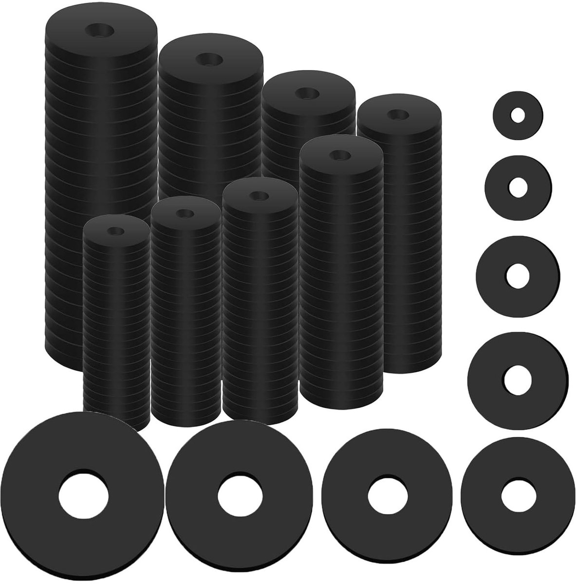 160 Stuks Rubber Ringen, Platte Afsluitringen, Diverse Diameters van 10 mm tot 16 mm