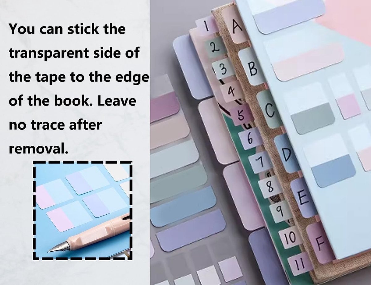 Zelfklevende Labels Set van 420 Stuks, Schrijfbare Pagina Markers, Herbruikbare Tabs en Kleurrijke Boekensteunen voor Notitieboeken en Bestandsclassificatie — cadeau in Cadeau-ideeën - foto 4