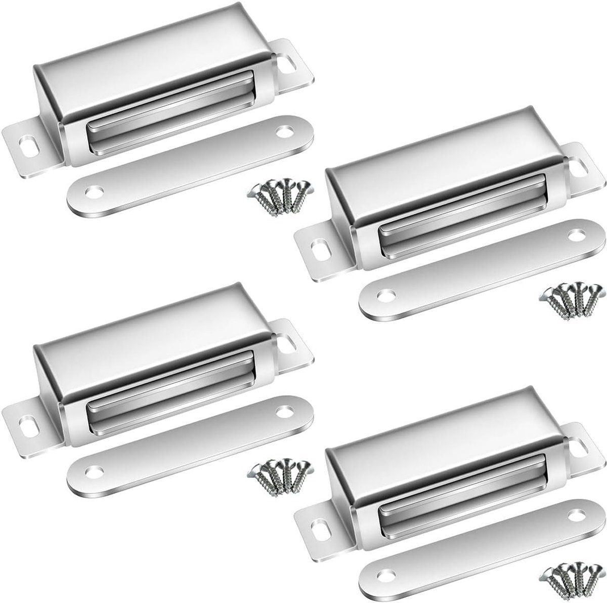 Sterke Magnetische Sluitingen voor Keukenkastdeuren, RVS Deursluiters, 30 kg Magneten voor Meubels en Balkon, Set van 4