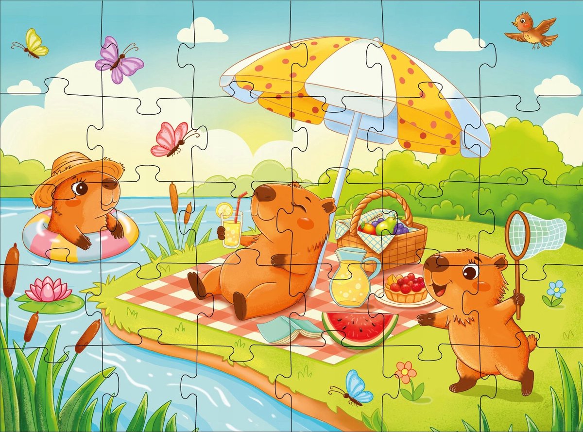Kapibara Party Puzzel - 30 Stukjes voor Kinderen vanaf 3 Jaar