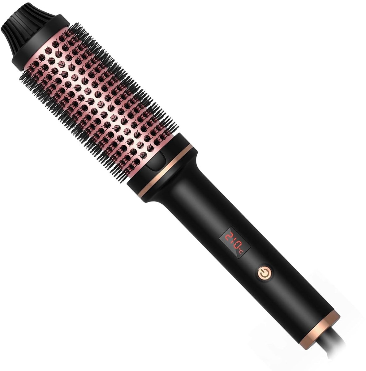 COVREO Krultang met 3-in-1 functie – Hot brush met keramische verwarming en negatieve ionen – 120-210 °C – 28x5x5 cm – Zwart