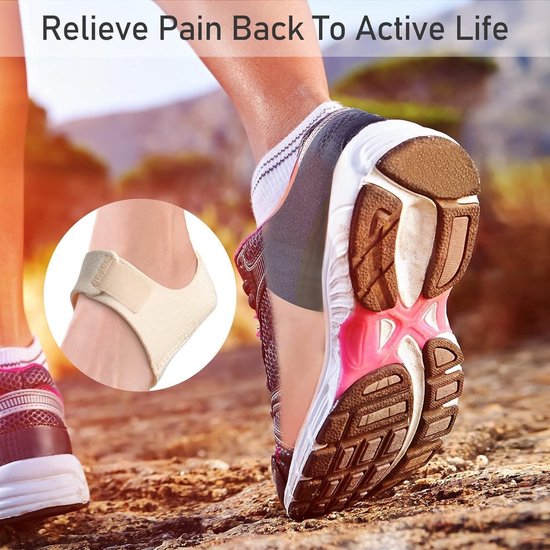 Comfortabele Gel Steunzolen voor Hielspoor en Plantar Fasciitis, Pijnverlichting en Ondersteuning voor Achilles Tendonitis en Droge Hielen — afbeelding 4