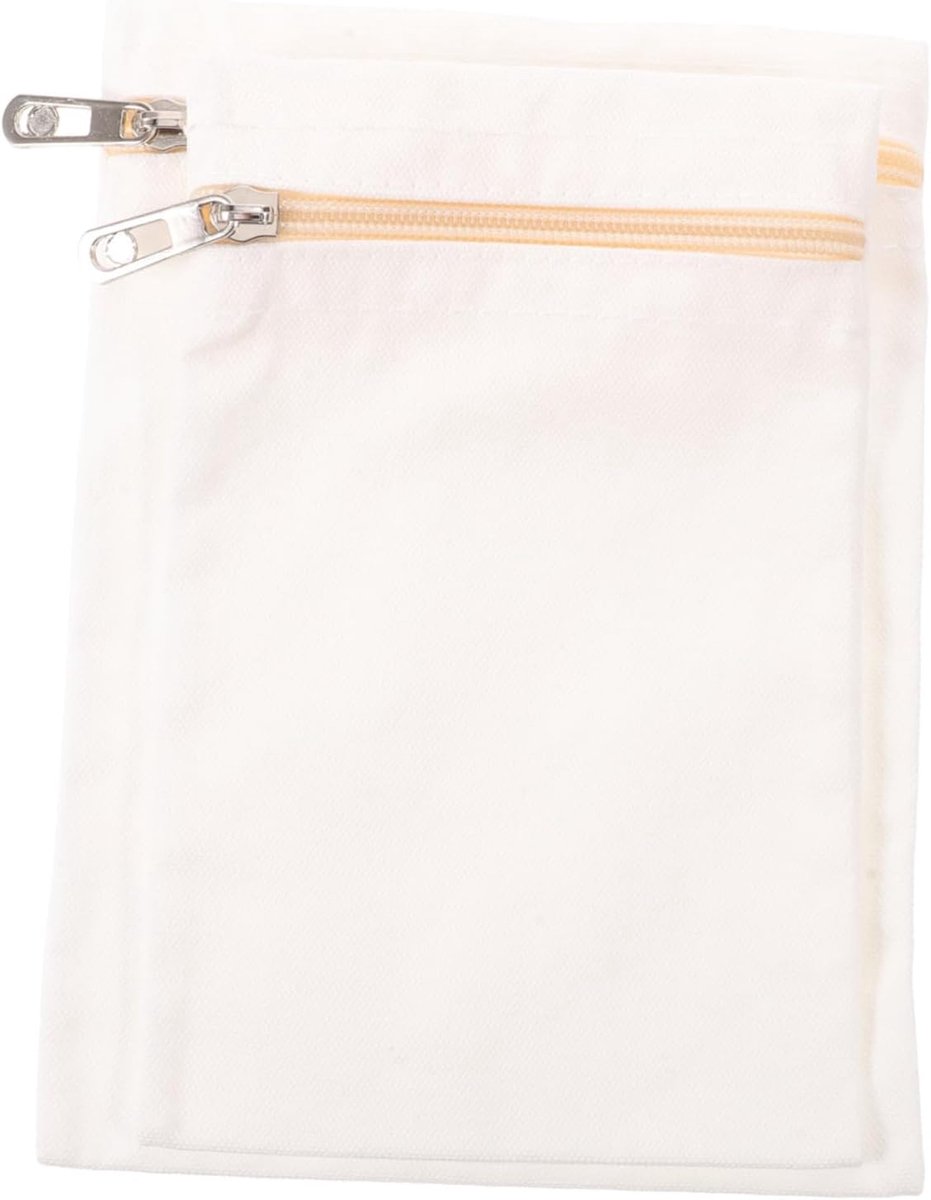 2 pieces - Clothing pocket inner pocket - Hand-sewn canvas bag - Zippered storage cloth bag - Cell phone pocket - Backpack clothing pocket - Anti-theft concealed - Suitable for jackets, hoodies, and coats - 15.5*21.5cm - Black + White