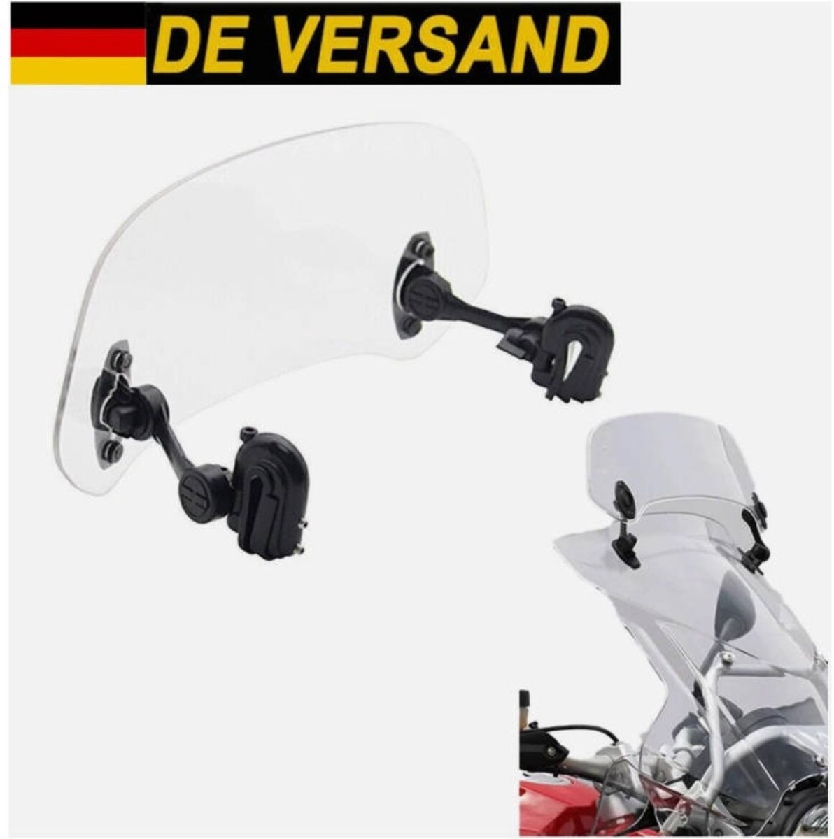 Homtas Geschikt voor Motorfiets voorruitverlenger, Motor windscherm, verstelbare clip op voorruitspoiler, universele pasvorm