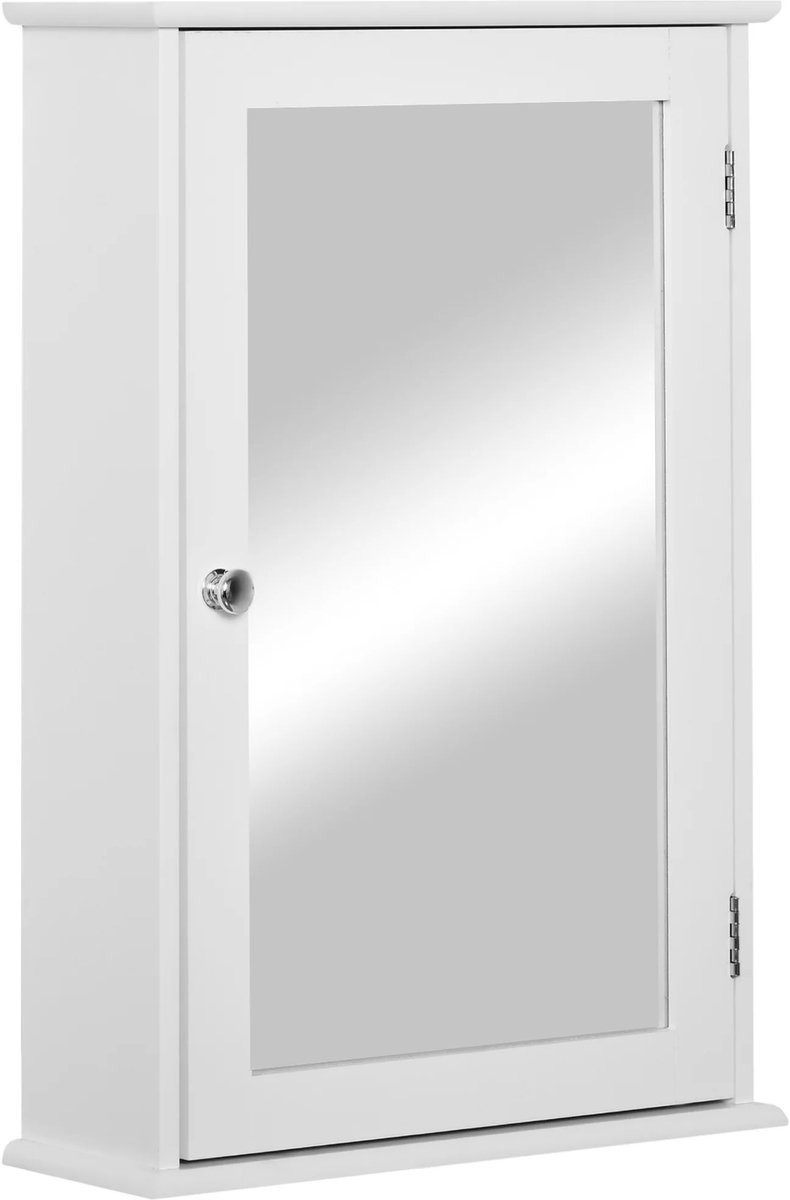 Atlasyx spiegelkast badkamer - Spiegel - Badkamerkast - Badkamermeubel - Opbergkast - Magnetische Sluiting - 41 x 14 x 60 cm - Wit