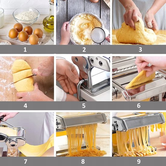 RVS Pastamachine - Zelfgemaakte Pasta Maken - Verstelbaar van Renew Force — afbeelding 2