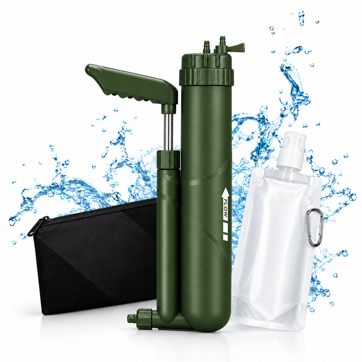 Zwoli® Waterfilter - 8000L - Waterzuiveringsapparaat - Noodpakket - Waterfiltersysteem - Outdoor - Groen