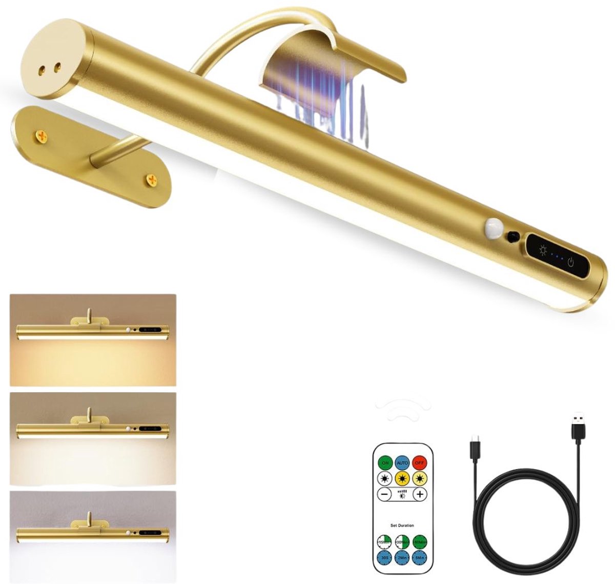 DailySupplies® Spiegellamp badkamer - Wandlamp - Spiegelverlichting - 32x4x4 - Goud