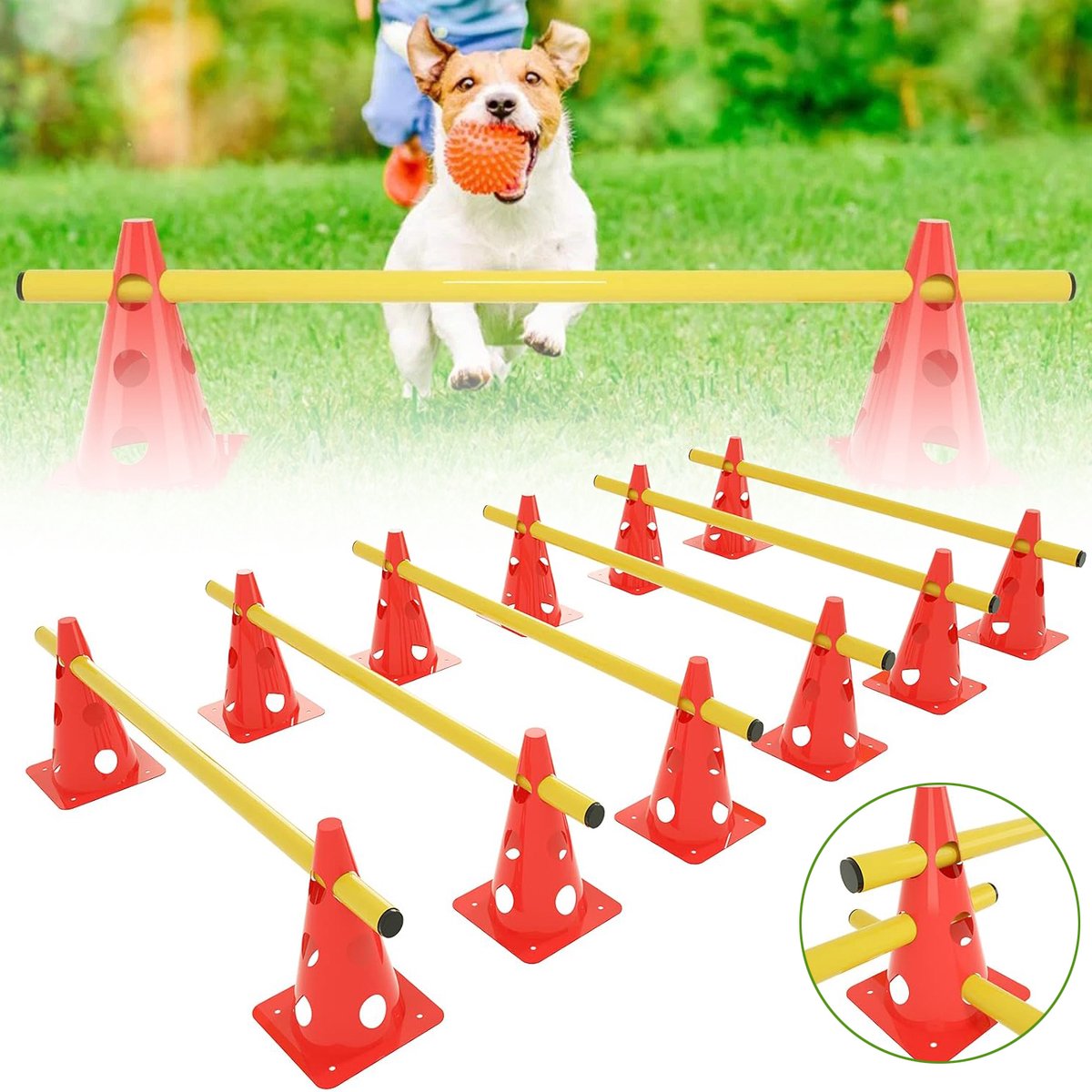 Agility-Uitrusting - Coördinatie Van Trainingshindernissen - Verstelbare Hoogte Snelheids- En Behendigheidshordenset