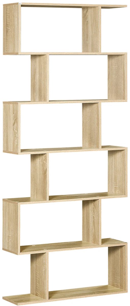 Atlasyx kast - Boekenkast - Wandplank - Stellingkast - Opbergkast - Opbergrek - Boekenrek - 6 Niveaus - 80 x 23 x 192 cm - Beige