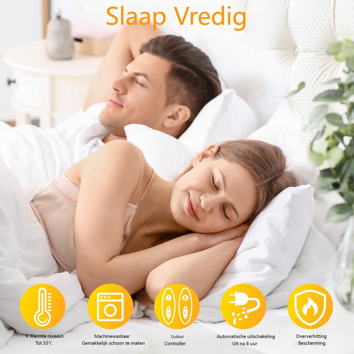 Elektrische deken voor tweepersoonsbed - 187 x 139 cm - Machinewasbaar - 6 Temperaturen - Oververhittingsbeveiliging — cadeau in Cadeau-ideeën - foto 7