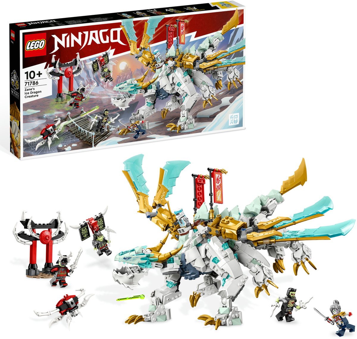 Bol.com LEGO 71786 NINJAGO Zane's IJsdraak 2in1 Figuren Bouwset, Draken Speelgoed voor Kinderen aanbieding
