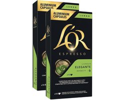 L'Or Espresso Lungo Elegante - Multipack - 20 (2x10) Koffiecups Compatibel met Nespresso Coffee Machine