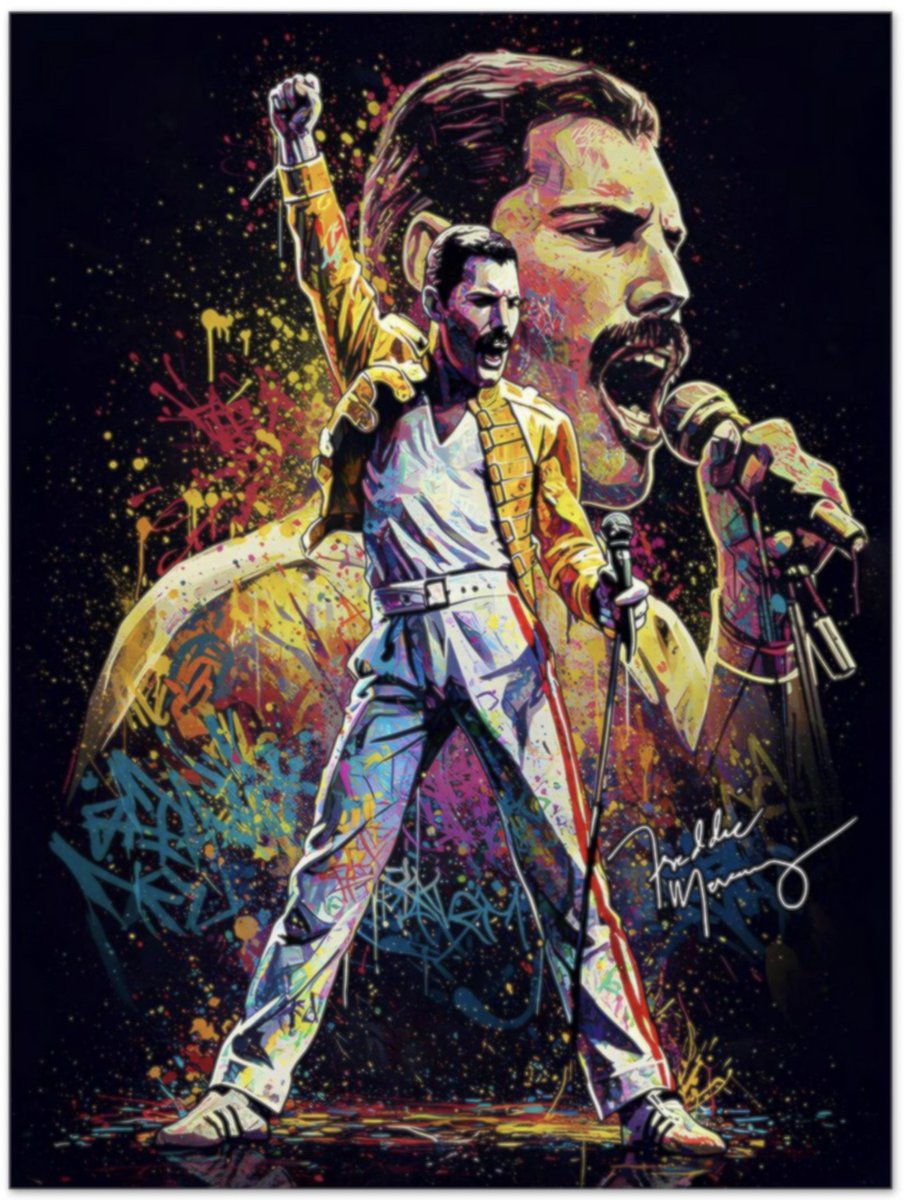 TOPMO - Freddie Mercury - Diamond painting pakket - HQ Diamond Painting - volledig dekkend - Diamant Schilderen – voor Volwassenen – ROND - 40 x 50 CM