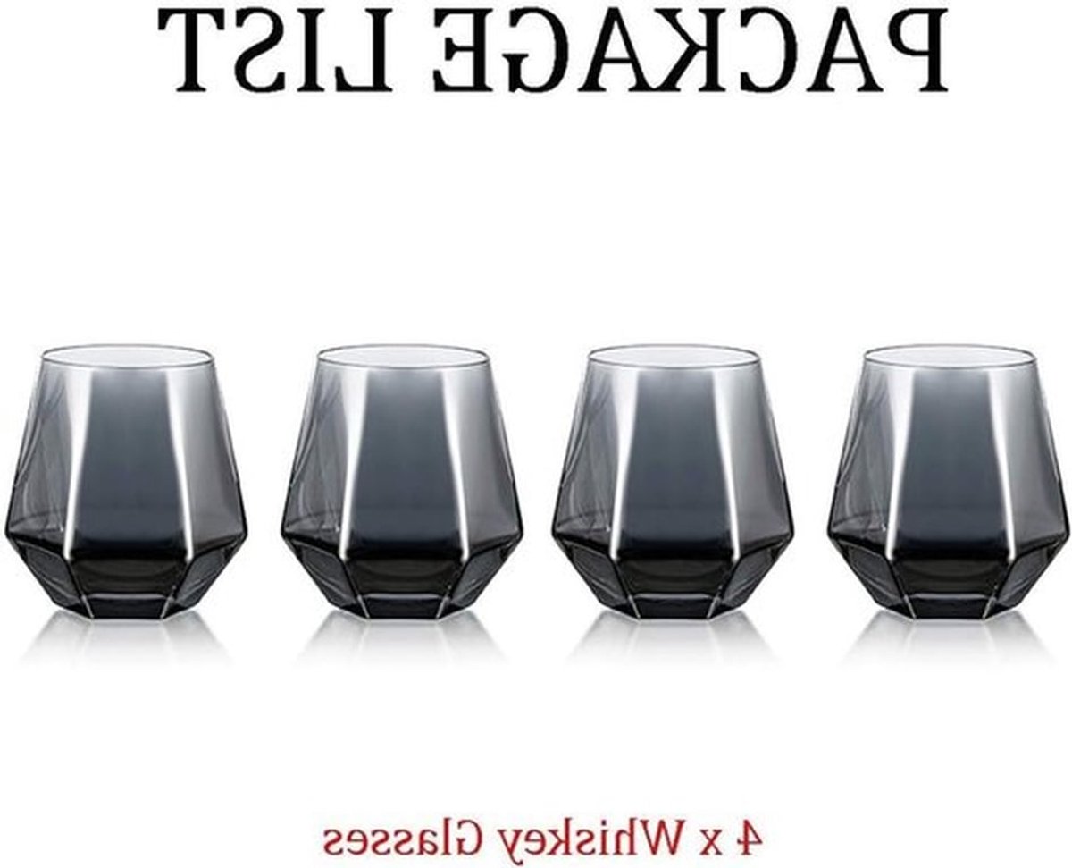 Set van 4 Diamantvormige Whiskey Glazen - Moderne Tumbler voor Water, Sap en Scotch - 300ml Perfect voor Bourbon en Rum