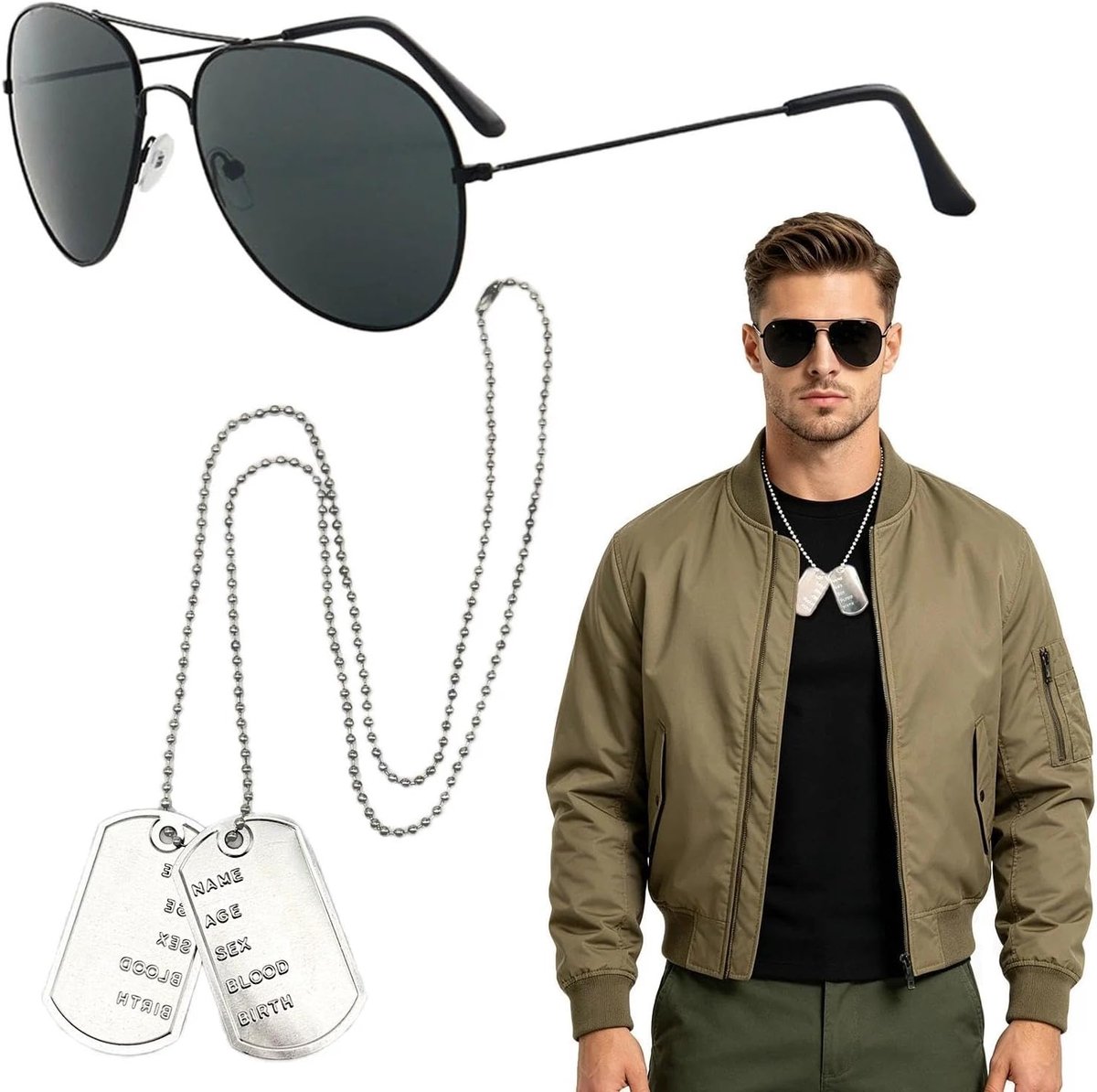 Aviator Goggles Set van 2, Zonnebrillen voor Kostuum, Perfect voor Cosplay en Feestjes, Geschikt voor Mannen en Vrouwen
