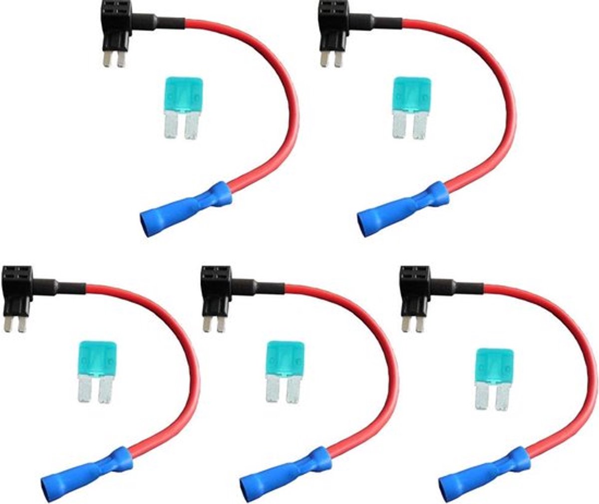 Dailygoody Micro2 Flat Fuse Adapter 12V 24V Eenvoudige Zwart