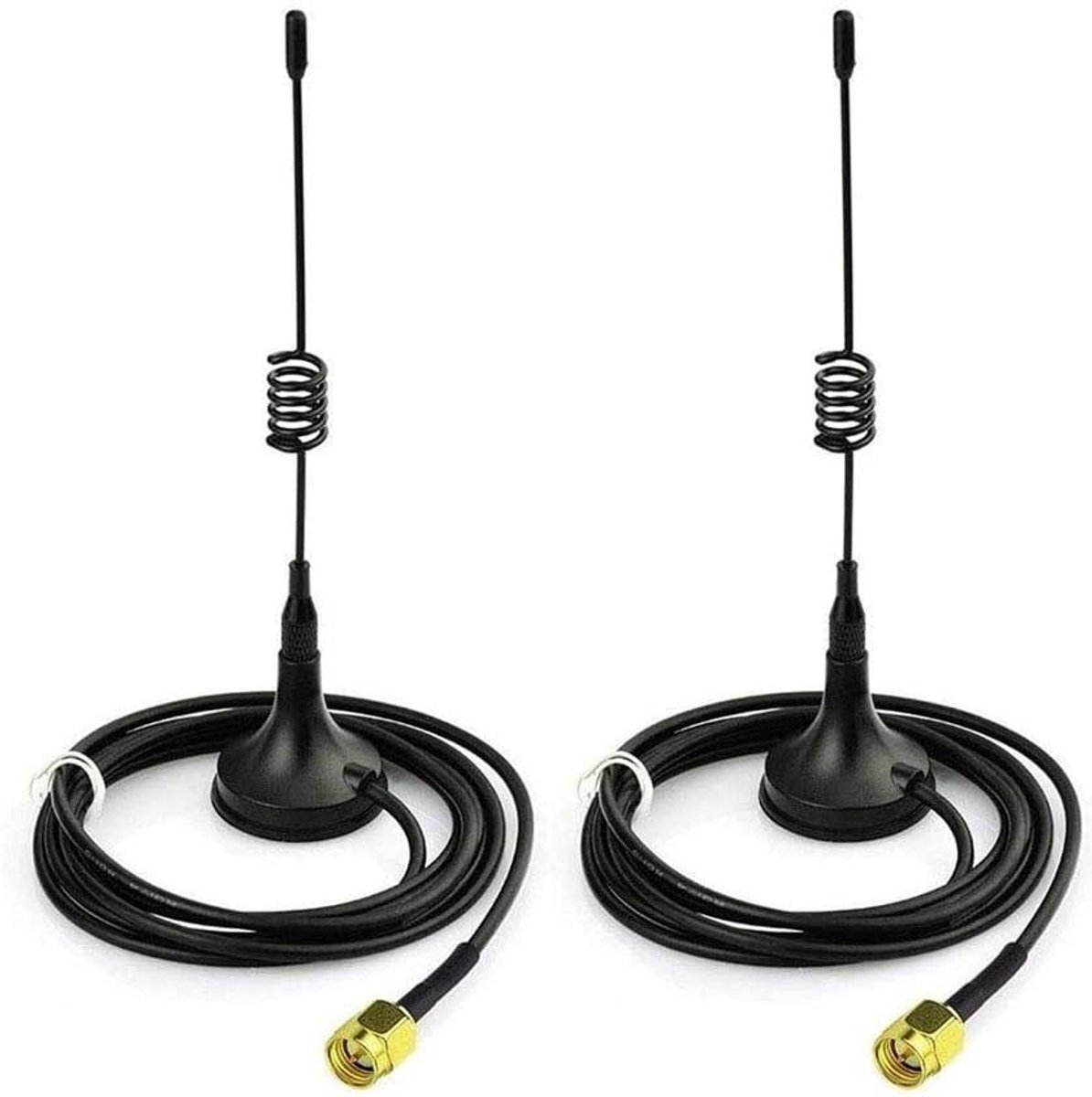 2 Stuks 433MHz Omni Antenne met Magnetische Basis en SMA Plug - 5DBI, 50 Ohm, Verbeterde Signaalontvangst en Versterking