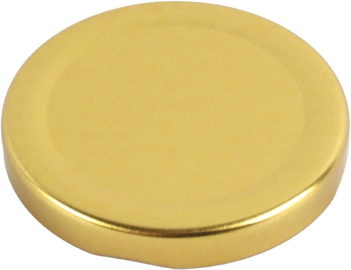 12 Stuks Universele Gouden Potdeksel, 63mm Lekvrije Draaideksels voor Jam, Inleggen en Conserveren