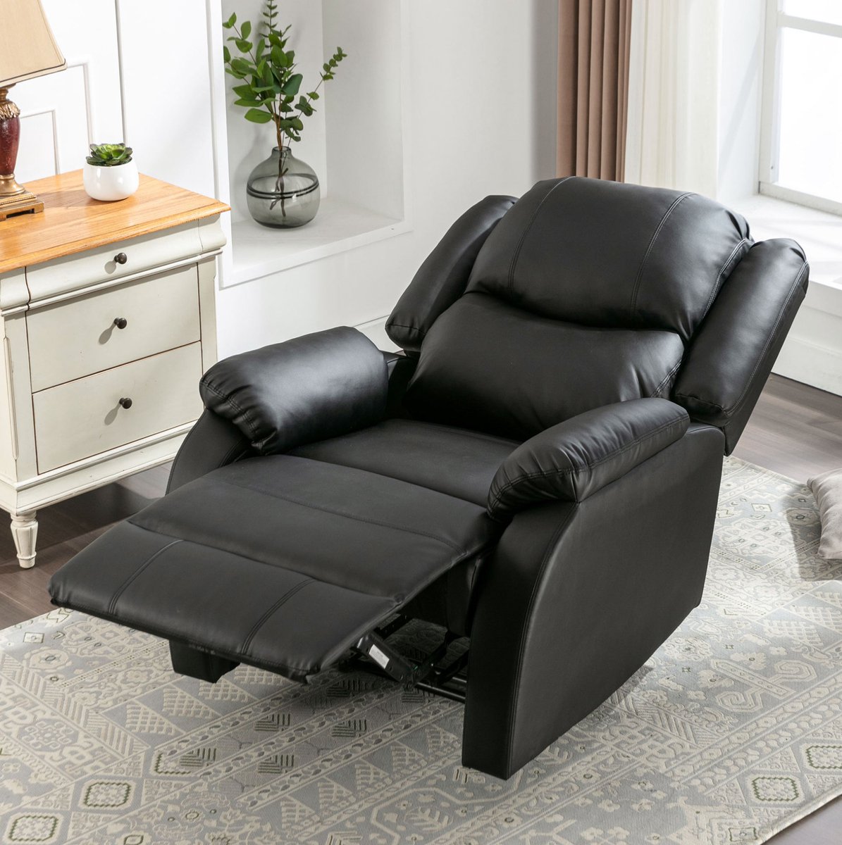 MODFU - Fauteuil - Handmatig - Kunstleer - Zwart