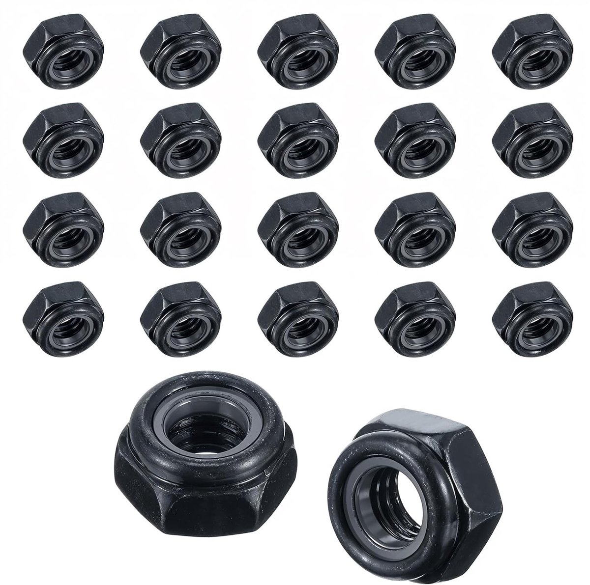 Set van 20 Ultra Hoge Sterkte M6 Zeskant Moeren, RVS Zelfvergrendelende Moeren, Duurzame Lock Nuts voor Bevestiging